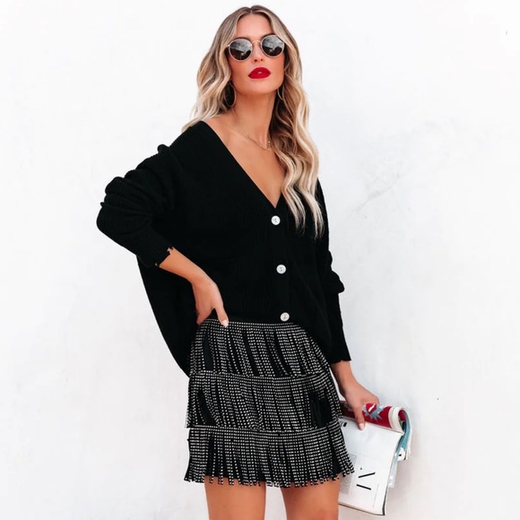 ZOIE STUDDED FRINGE MINI SKIRT - Picture 7 of 10